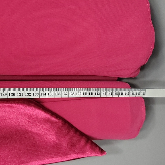 Hot Pink Satin & Chiffon Formal Dress, Size 14 - Picture 13 of 15